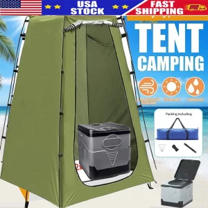Portable Camping Toilet with Pop-Up Privacy Tent,20L Folding Toilet Seat,Outdoor