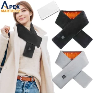 Electric Heated Scarf Winter Neck Heating Pads Wrap Warm USB Rechargeable Heater