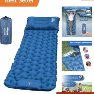 Sleeping Pad for Camping- Ultralight Inflatable Sleeping Mat with Built-in Fo...