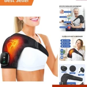 Universal Fit Heated Shoulder Pad with Vibration - Perfect for Pain Management